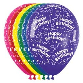 All Around Birthday Crystal Latex Balloon 11"