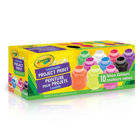 Neon Washable Project Paint, 10 Count - Ages 3+