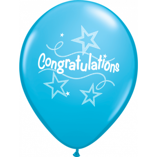 Congratulations Star Streamers Latex Balloon 11"