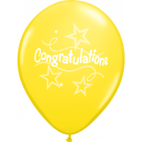 Congratulations Star Streamers Latex Balloon 11"