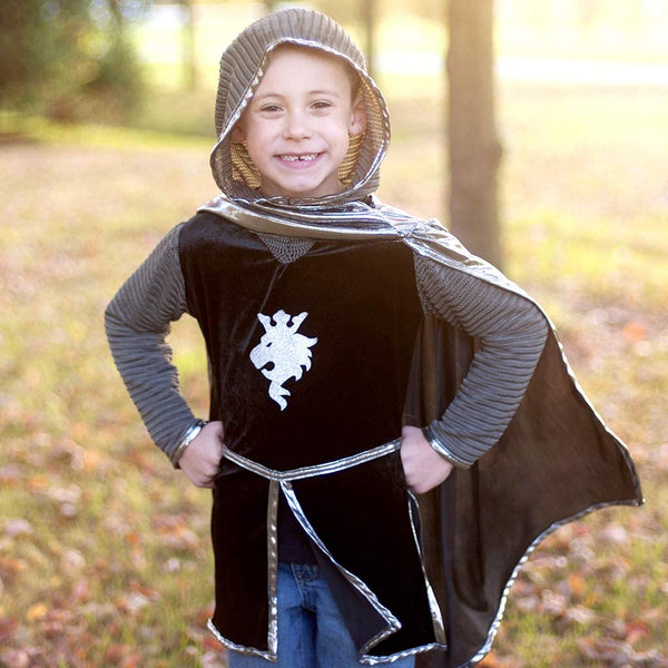 Silver Knight Set with Tunic, Cape and Crown