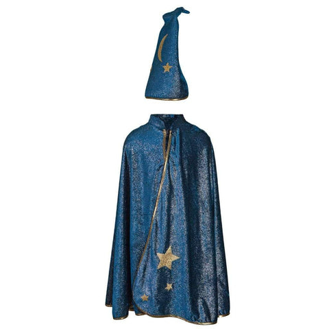 Starry Night Wizard Cape & Hat Set - Multiple Sizes Available