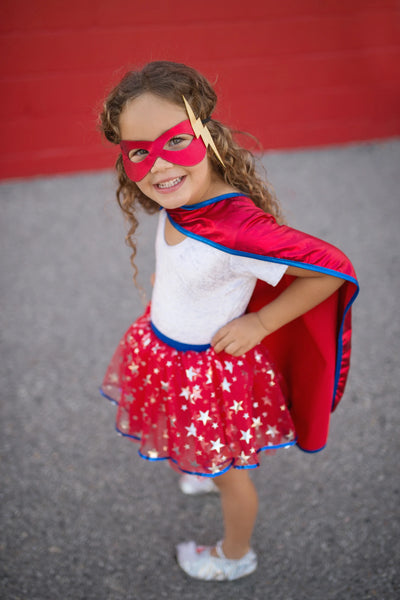 Superhero Tutu, Cape & Mask Set Red