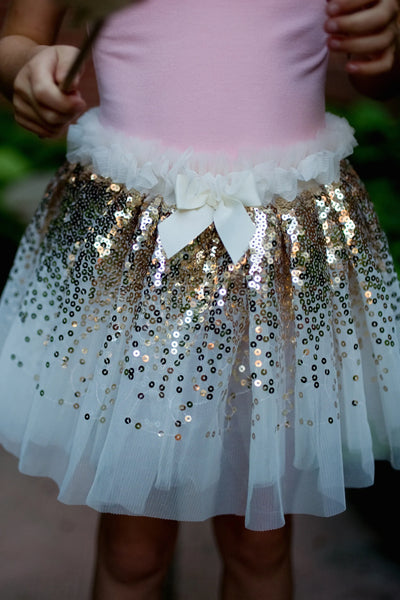 GP: Gracious Gold Sequins Tutu, Wings and Wand Set - Size 4-6