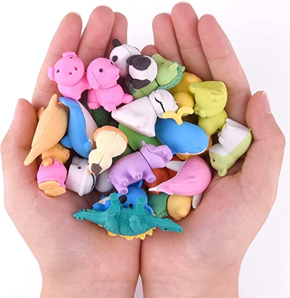 2 Pack Mini Animal Erasers - Ages 3+