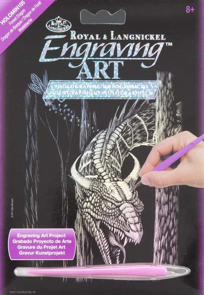 Mini Engraving Art: Holographic Forest Dragon - Ages 8+