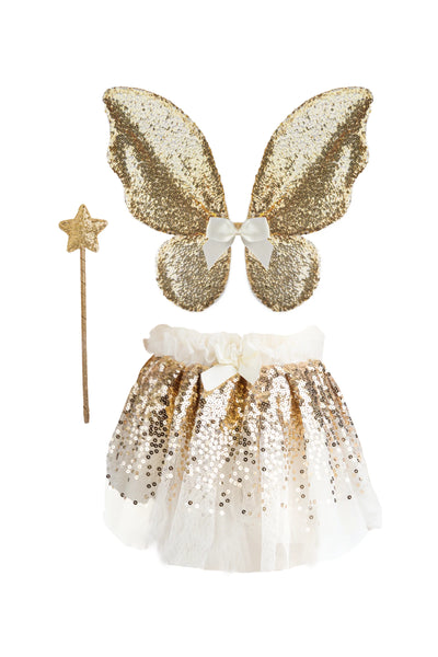GP: Gracious Gold Sequins Tutu, Wings and Wand Set - Size 4-6