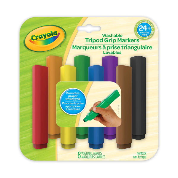Crayola Washable Tripod Grip Markers - 8 Count