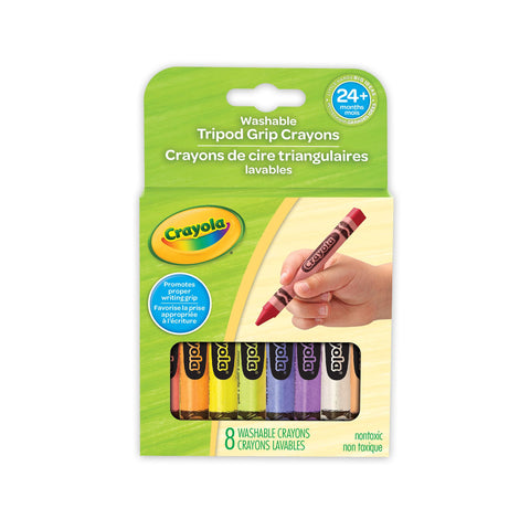 Crayons: Washable Tripod Grip, 8 Count - Ages 24mths+