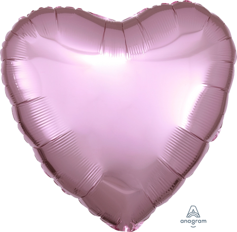 Metallic Pearl Pastel Pink Heart Balloon 18"
