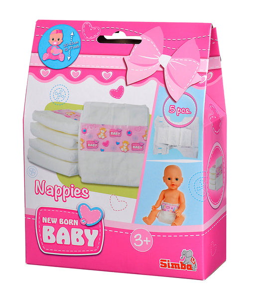 New Born Baby: Doll Diapers  - Ages 3+