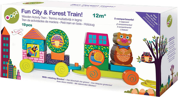 Fun Forest & City Train! Wooden Activity Set - Ages 12mths+