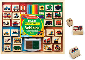 Deluxe Wooden Stamp Set Vehicles Melissa & Doug 4+