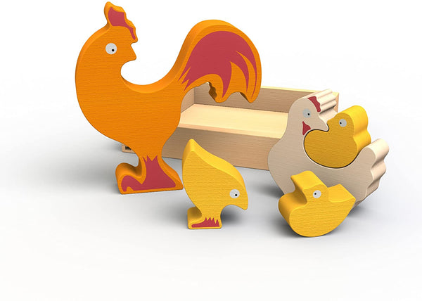 Chicken  Family Wooden Colour Puzzle - Ages 2+
