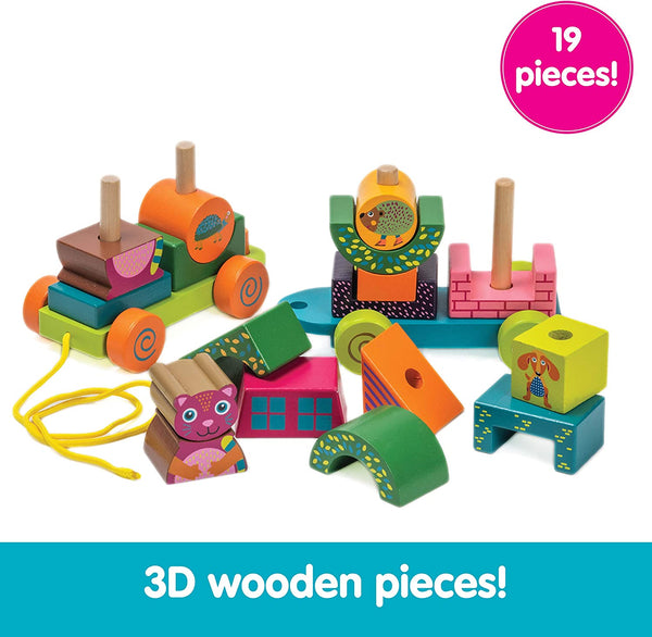 Fun Forest & City Train! Wooden Activity Set - Ages 12mths+