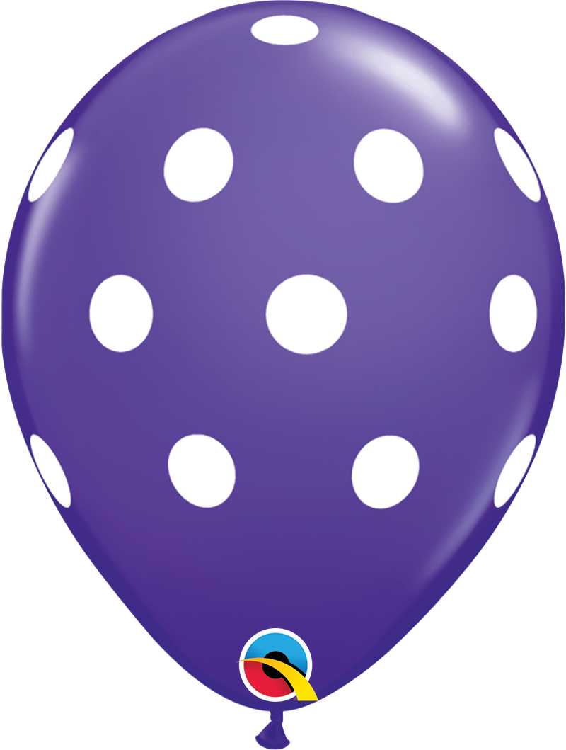 10 Pack Green And White Polka Dot Balloons - View #7