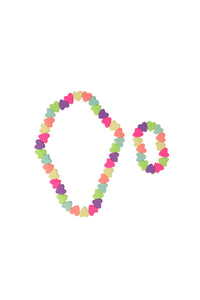 Sweet Tart Hearts Necklace and Bracelet Set - Ages 3+