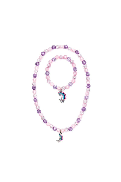 GP: Purple or Pink Rainbow Necklace & Bracelet Set - Ages 3+