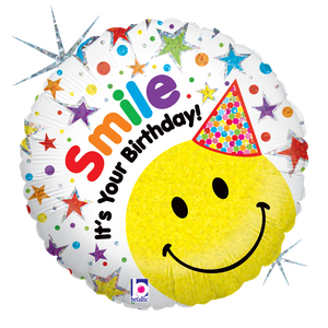 Smile Birthday Hat Balloon 18"