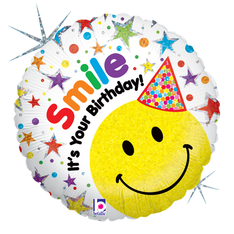 Smile Birthday Hat Balloon 18"