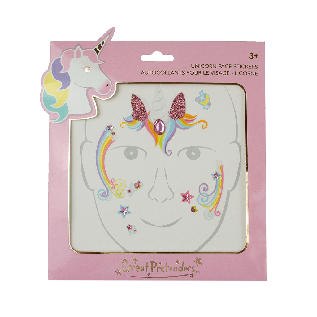 Unicorn Face Stickers 3+ Designed in Canada