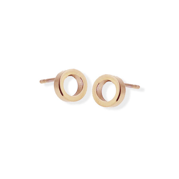 Polished Open Circle Stud Earrings: Available in Multiple Finishes