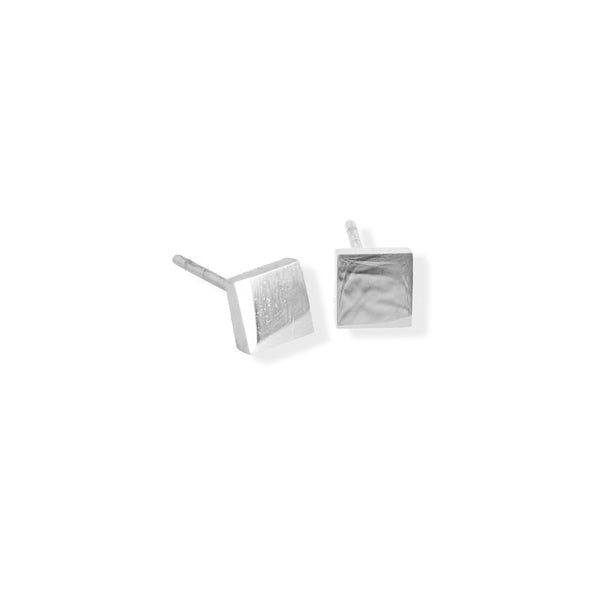 Polished Square Stud Earrings: Available in Multiple Finishes