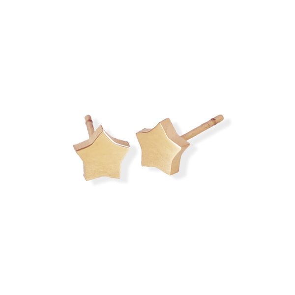 Polished Star Stud Earrings: Available in Multiple Finishes