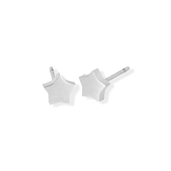 Polished Star Stud Earrings: Available in Multiple Finishes
