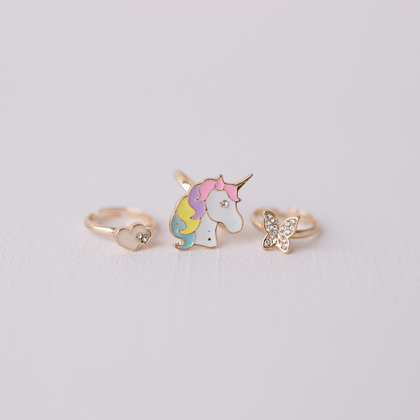 Boutique Butterfly Unicorn Ring Set - Ages 3+