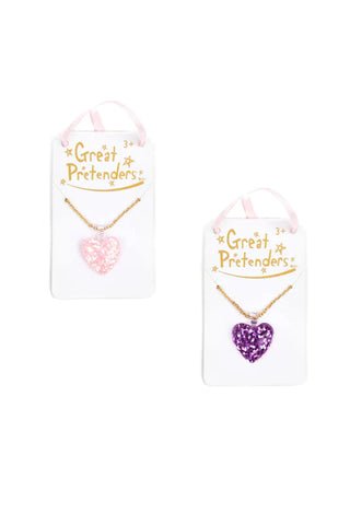 GP: Boutique Glitter Heart Necklace - Ages 3+