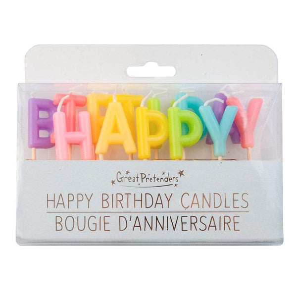 Happy Birthday Candles - Pastel Rainbow