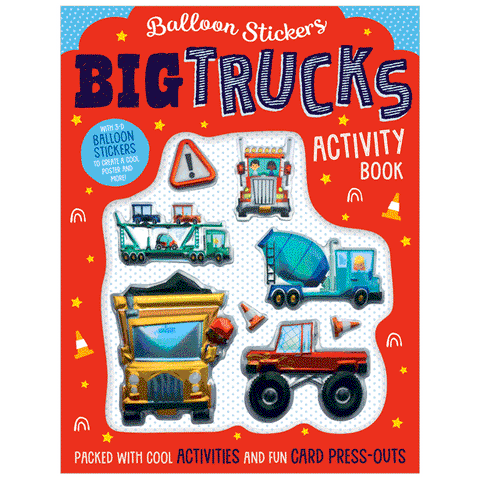 AB: Balloon Stickers Big Trucks Activity Book - Ages 3+