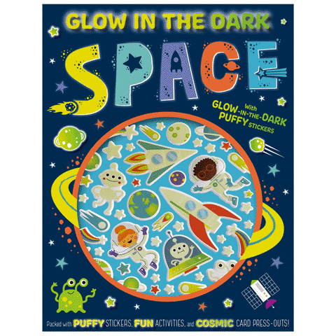 AB: Glow in the Dark Space Sticker Activity Book - Ages 3+