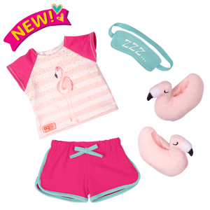 Flamingo Dreaming, 18-inch Doll Pajama Outfit