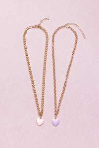 GP: Boutique Chunky Chain Heart Necklace - Pink or  Purple - Ages 3+