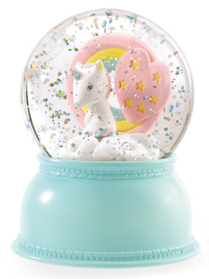 Djeco: Night Light Snow Globe / Unicorn - Ages 6+
