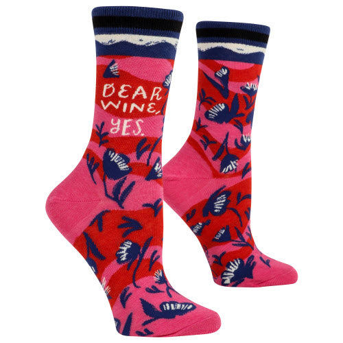 Dear Wine, Yes. Women's Crew Socks - Size 5-10