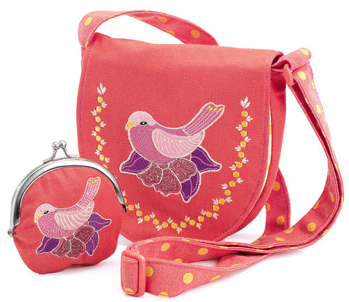 Embroidered Bag and Purse - Bird
