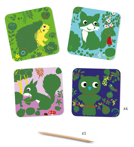 Djeco Scratch Cards Country Creatures Craft Set