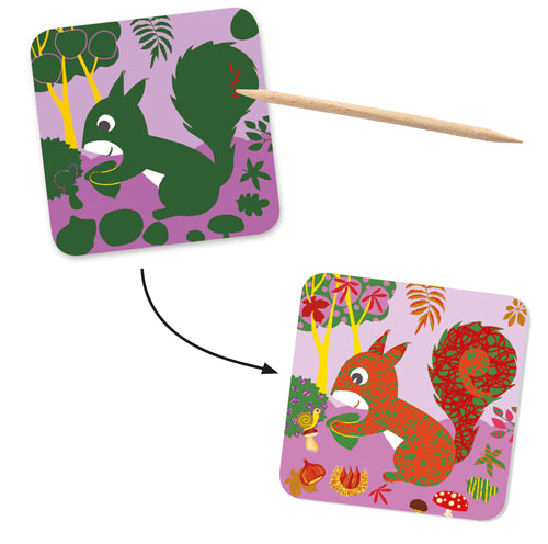 Djeco Scratch Cards Country Creatures Craft Set
