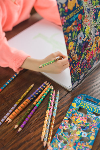 Eeboo: Tree of Life - 12 Double-Sided Coloured Pencils - Ages 3+
