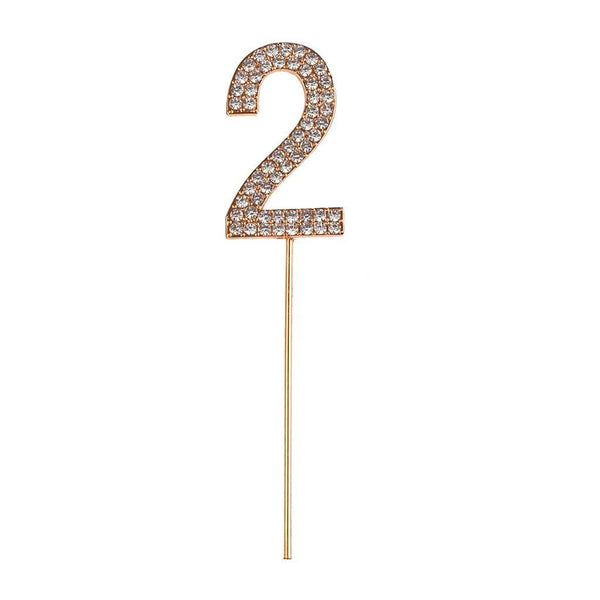 Rhinestone Number Cake Toppers