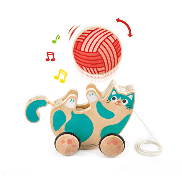 Hape: Roll & Rattle Kitten Pull Along - 12mths+