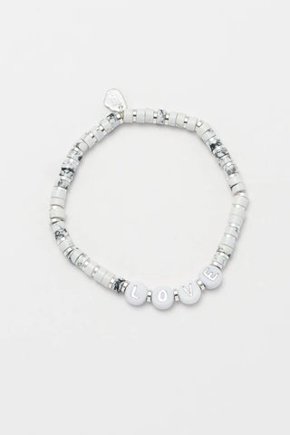 Love Howlite Bracelet: Silver Plated