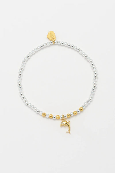 Escape the Ordinary Dolphin Sienna Bracelet: Silver and Gold Plated