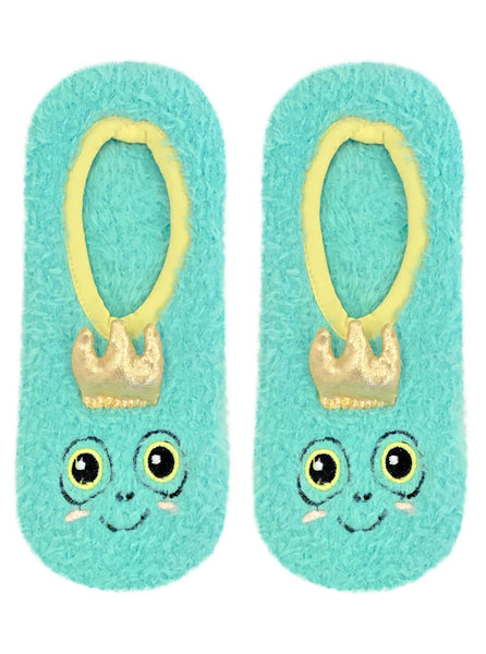 Fuzzy Frog Slipper Socks - One Size Fits Most