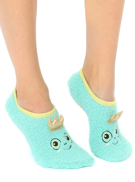 Fuzzy Frog Slipper Socks - One Size Fits Most