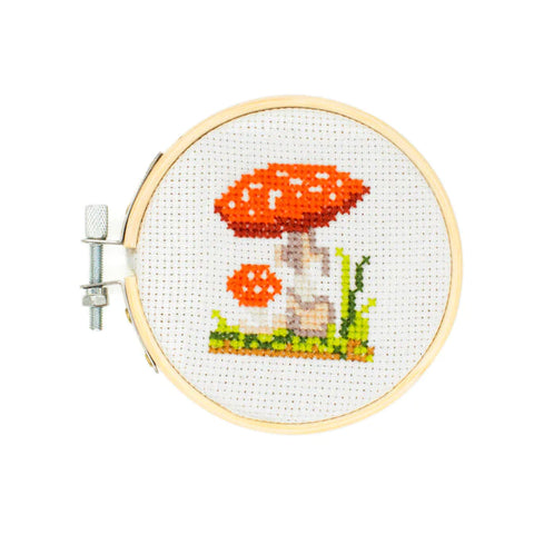 KL: Mini Cross Stitch Embroidery Kit - Mushroom