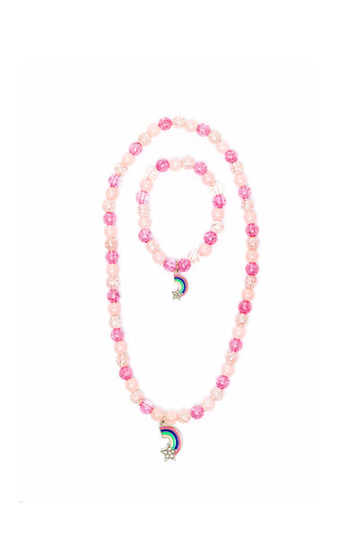 GP: Purple or Pink Rainbow Necklace & Bracelet Set - Ages 3+